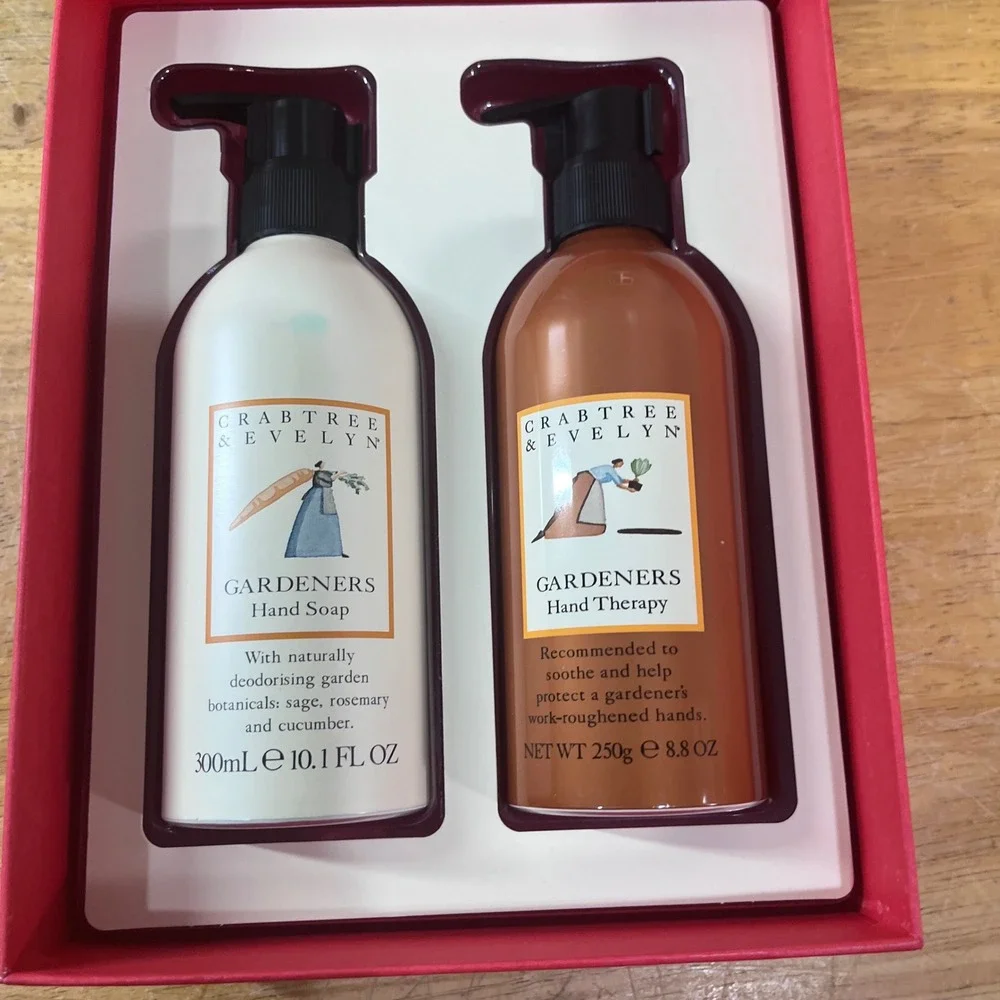 Crabtree & Evelyn Gardeners Hand Care Duo Set New 18.9oz Green Vtg Gift Box